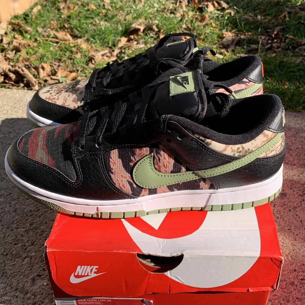 🪖 NEW Nike Dunk Low “Crazy Camo” SE Size 8 Men/ 9.5 Women - Picture 6 of 11
